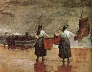Winslow Homer Beach ee Fisherwoman ee Mother china oil painting reproduction